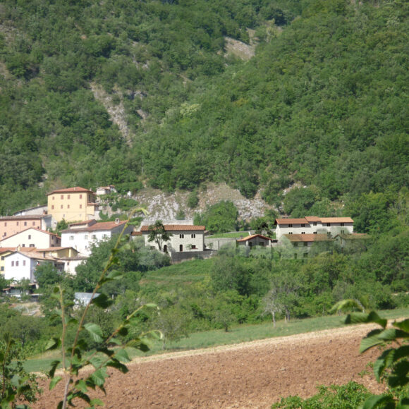 fotomontaggio vista sud Struttura Residenziale in Piè La Rocca, Norcia
